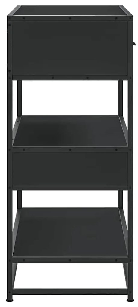 fekete szerelt fa tálalóasztal 90x35x80 cm