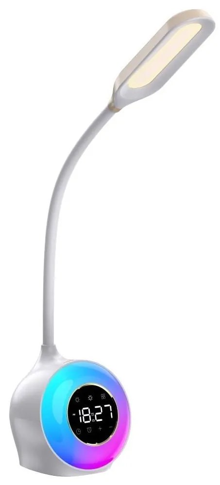 Immax Immax 08979L - LED RGBW Dimmelhető asztali lámpa ébresztőórával FALCON LED/10W/12V IM1231