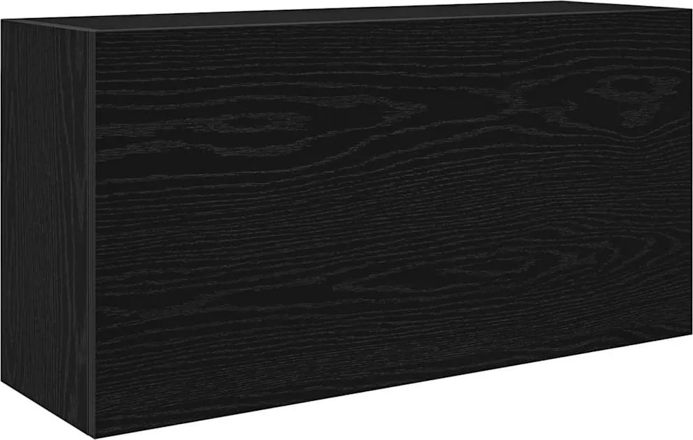 vidaXL fekete szerelt fa fali fürdőszobaszekrény 80x25x40 cm