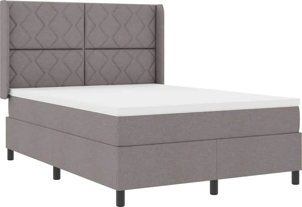 vidaXL LED Box Spring Ágy matracmal Tópszínű 160 x 200 cm szövet