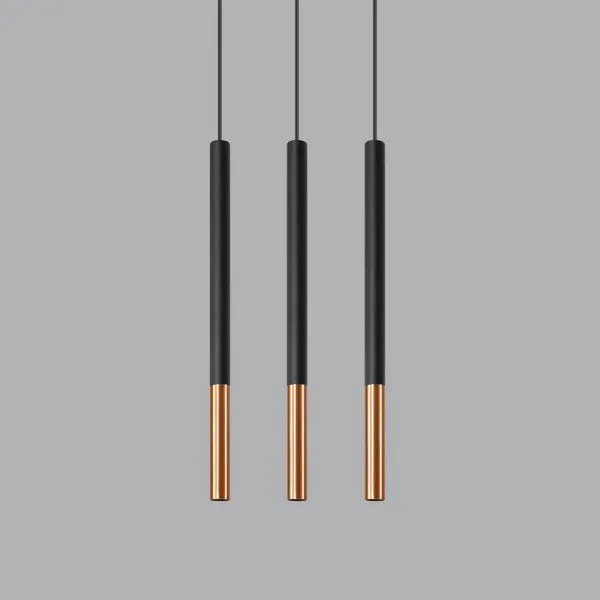 Csillár zsinóron MOSAIC 3xG9/12W/230V fekete/réz