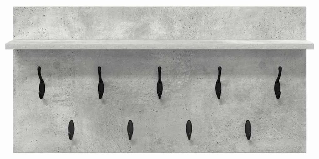 Fali Kabáthorog polcokkal Beton szürke 80 x 40 x 12 cm Faanyag