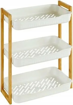 Naturéo polc, téglalap alakú, 3 szintes, fehér