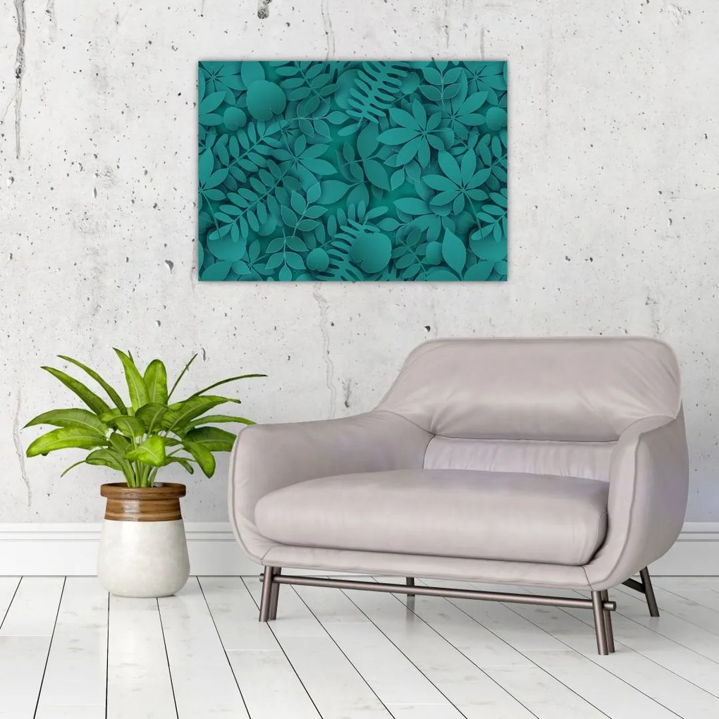 A levelek képe (üvegen) (70x50 cm)