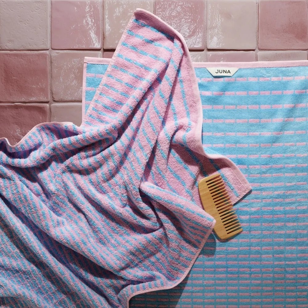 Kék-rózsaszín frottír bambuszkeverék törölköző 50x100 cm Nuance – JUNA