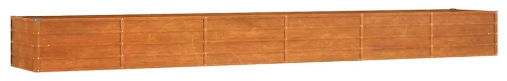 rozsda színű corten acél kerti magaságyás 480 x 80 x 45 cm