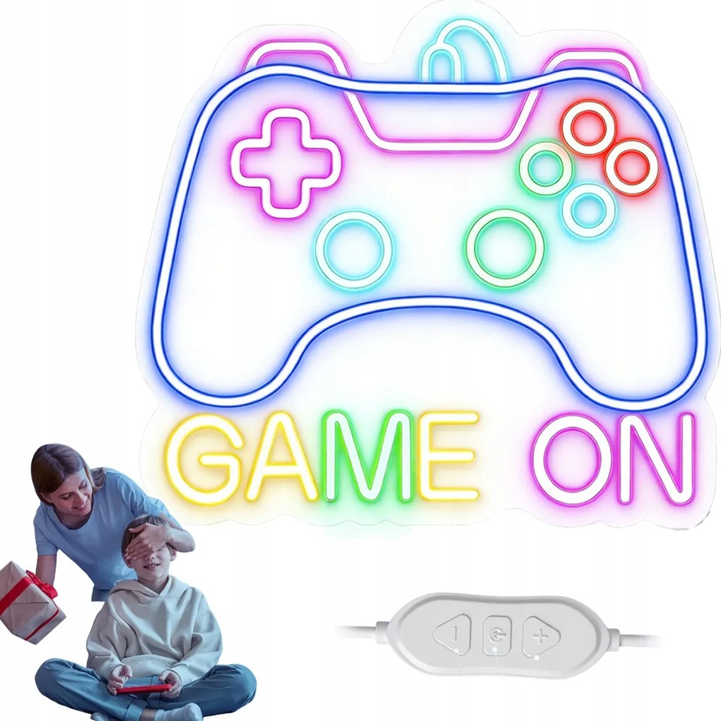 Lámpa Neon Led Gamer Pad Dekoráció 35CM Gamepad Dekoráció Ajándékok