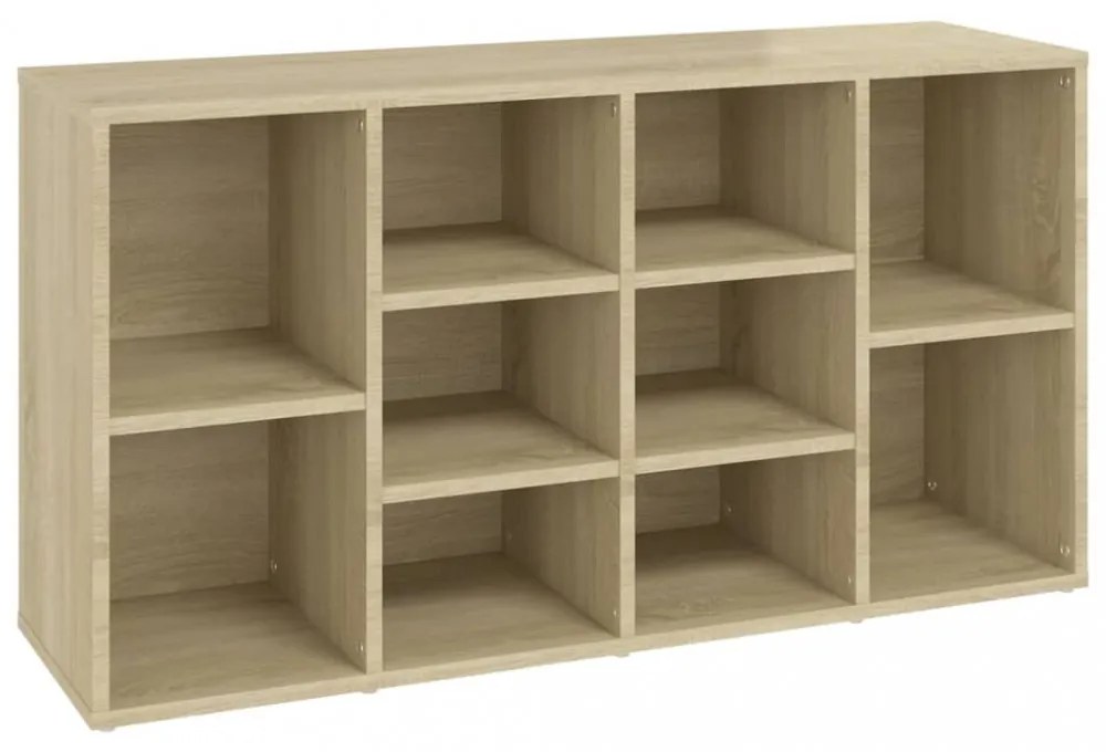 sonoma tölgy színű szerelt fa cipőtároló pad 103 x 30 x 54,5 cm