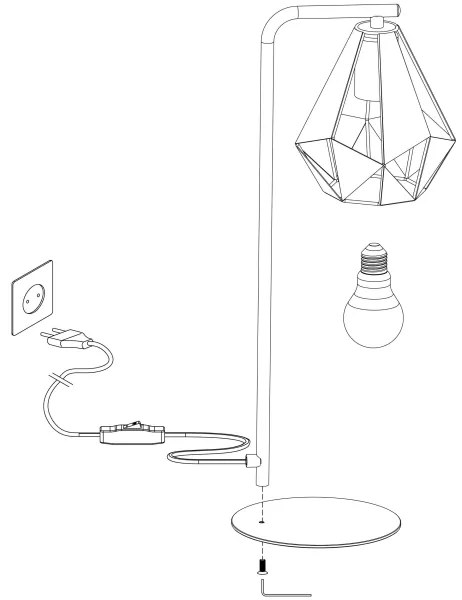 Eglo 43058 - Asztali lámpa CARLTON 1xE27/60W/230V