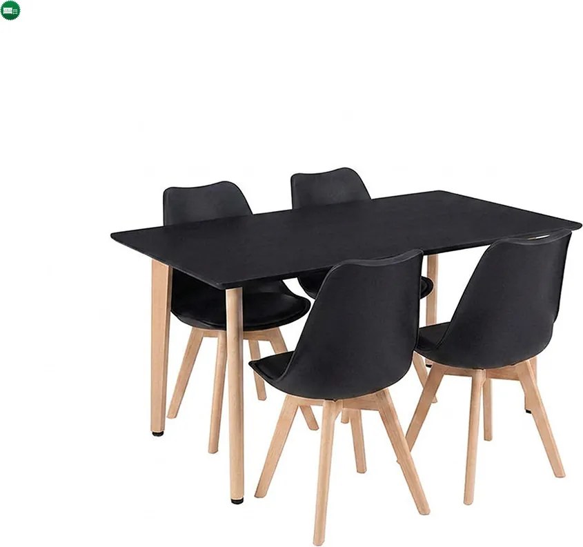 Silla 120 4+1 étkező garnitúra fekete-fekete