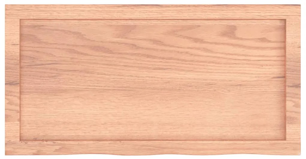 világosbarna kezelt tömör tölgyfa fali polc 80x40x(2-6) cm