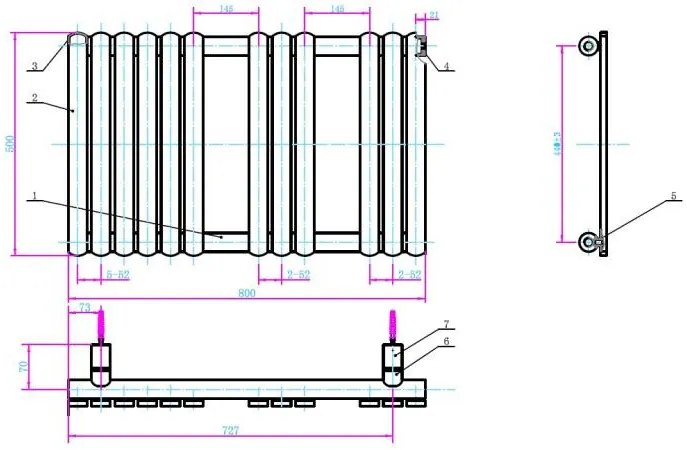 AREZZO design FLAT WHITE 800x500 törölközőszárítós radiátor