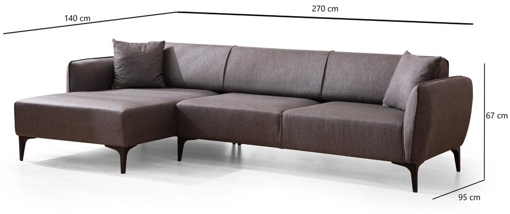 Sarokkanapé Belasemma (B) (sötétszürke + fekete). 1106783