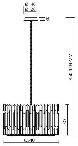 Csillár láncon RITZ 12xE14/40W/230V átm. 54 cm fényezett króm