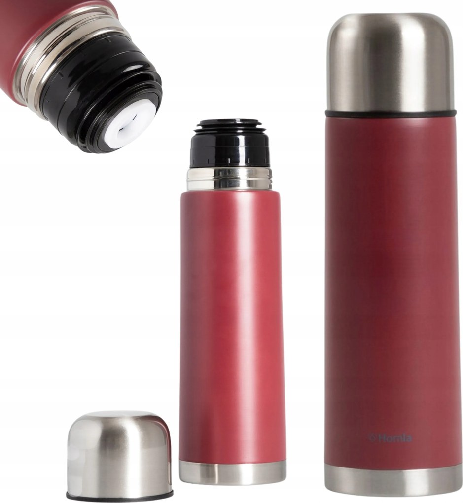 Duno rozsdamentes acél teás termosz 750ml bordó Homla
