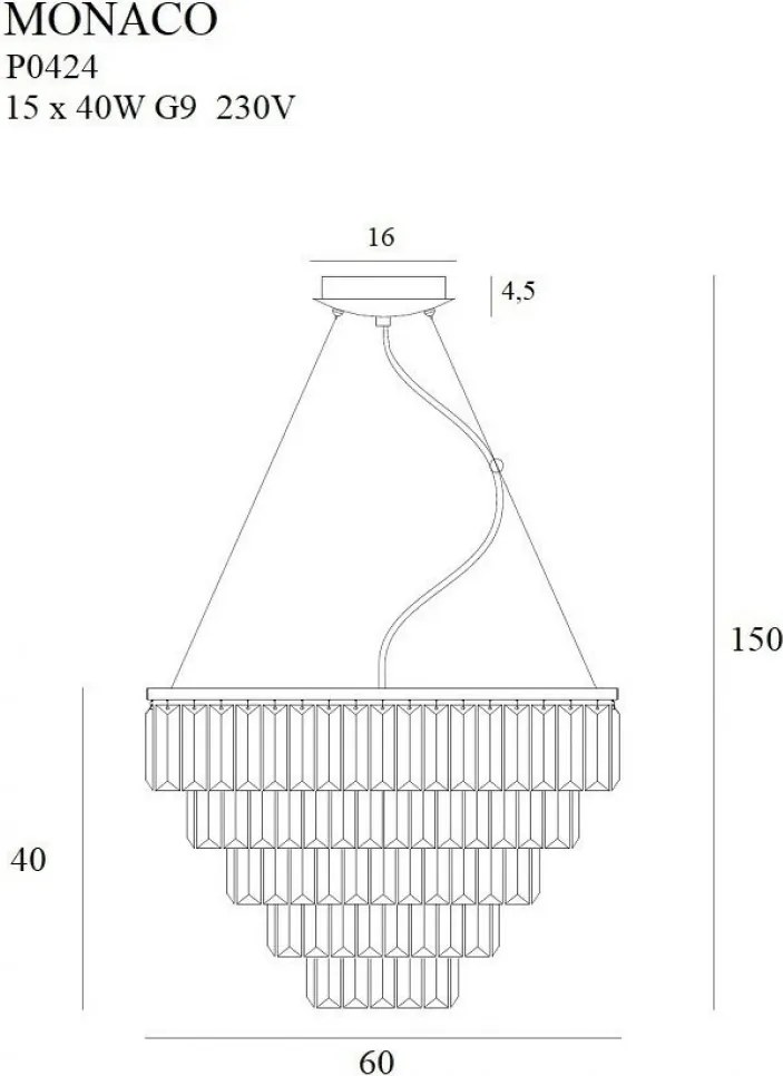 Függeszték Arany MONACO MAXLIGHT P0424