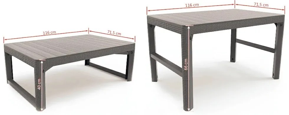 Lyon rattan kerti asztal