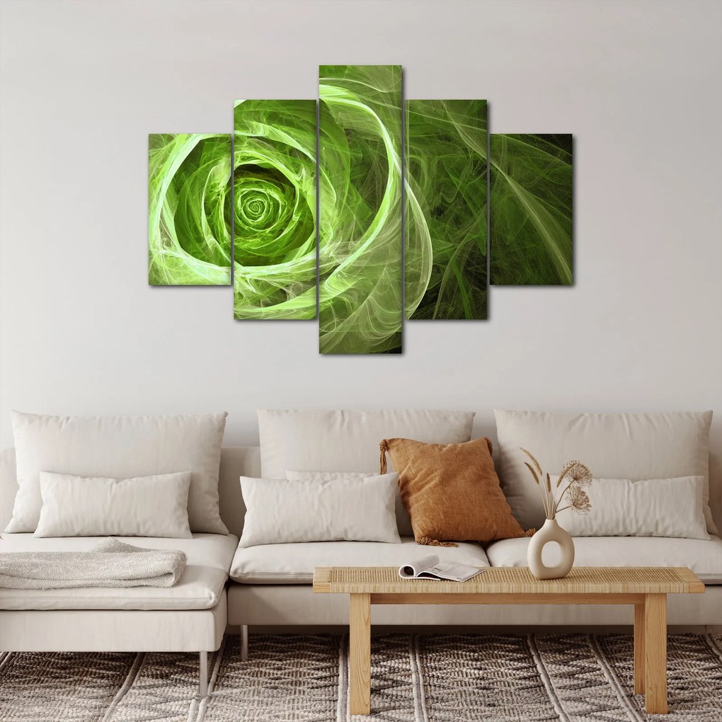 Kép - Absztrakt rózsa zöld (150x105 cm)