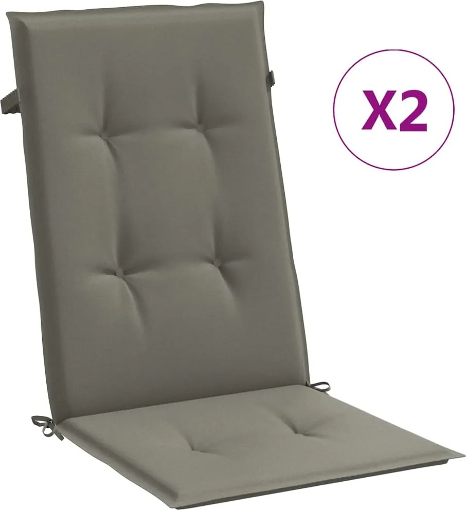 vidaXL 2 db sötétszürke szövet magas háttámlájú székpárna 120x50x4 cm