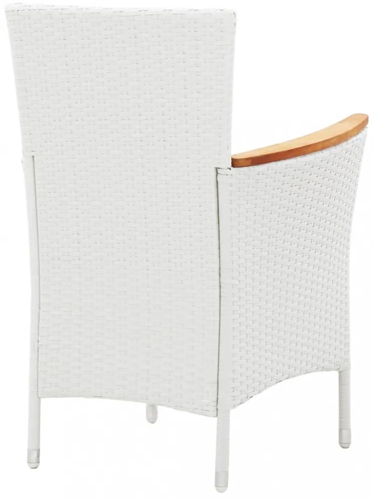 5 részes kültéri fehér polyrattan étkezőgarnitúra