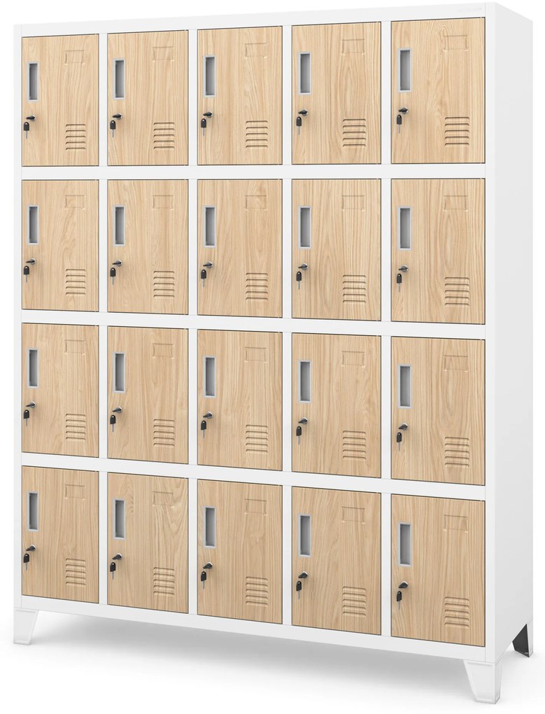 Rekeszes szekrény ROBERT, 1360 x 1720 x 450 mm, Eco Design: fehér/sonoma tölgy