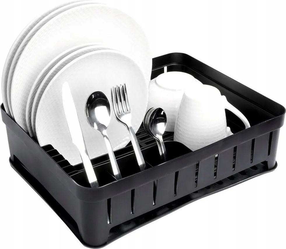 Csepegtető Edényszárító Evőeszköz Tányérok Bögrék Álló Konyha Fekete