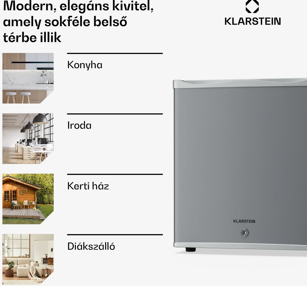Klarstein Matterhorn 28, mini hűtőszekrény, 28 literes, 35 dB, kompakt, zárható