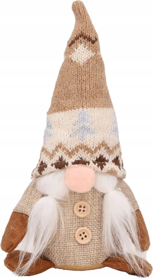 Ülő manó kislány natúr 18cm