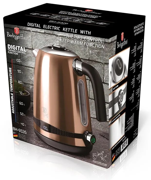 Digitális elektromos vízforraló 1,7 literes Metallic Line Rose Gold Edition