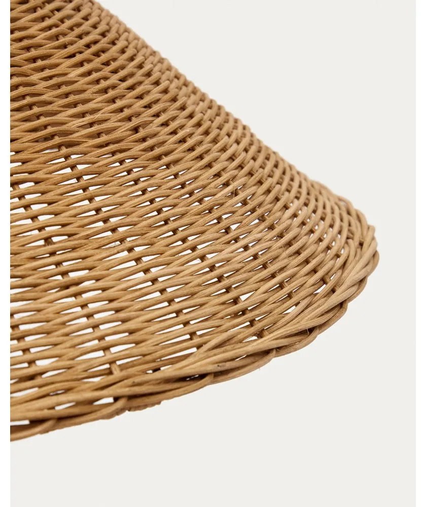 Fekete-natúr színű állólámpa rattan búrával (magasság 154 cm) Urania – Kave Home