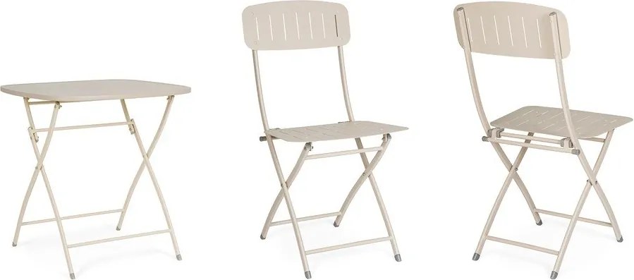 Bézs acél kétszemélyes kerti étkezőgarnitúra Yvonne – Bizzotto