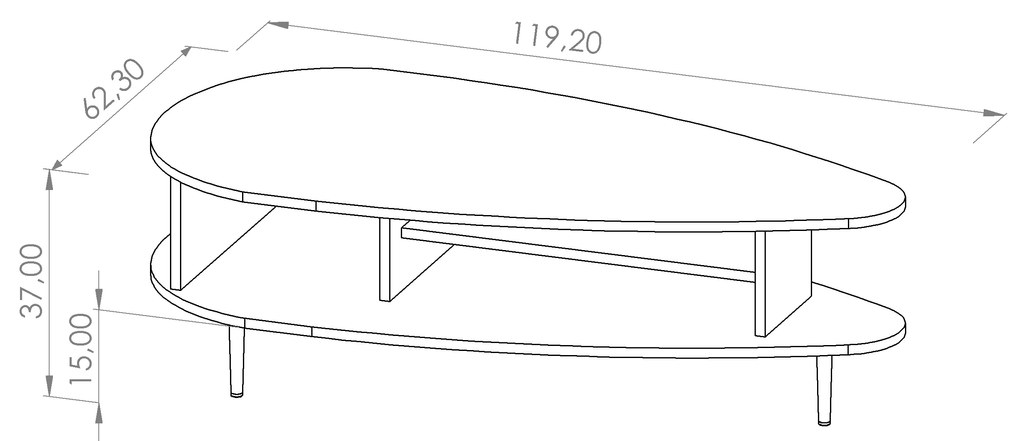 Dohányzóasztal Vasecta STO (brandy castello tölgy). Akció -22%. 1051908
