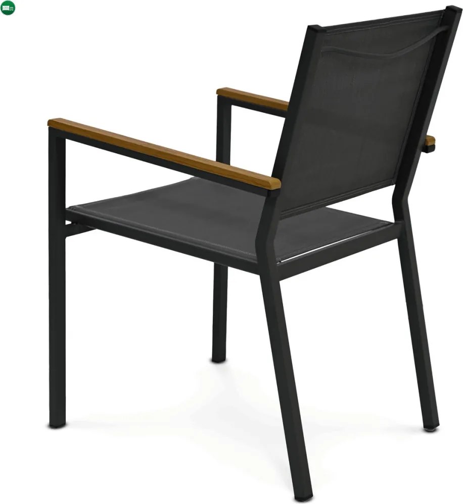 Zahradní židle, kov, síťovina, šedá, AZC-L1303 GREY