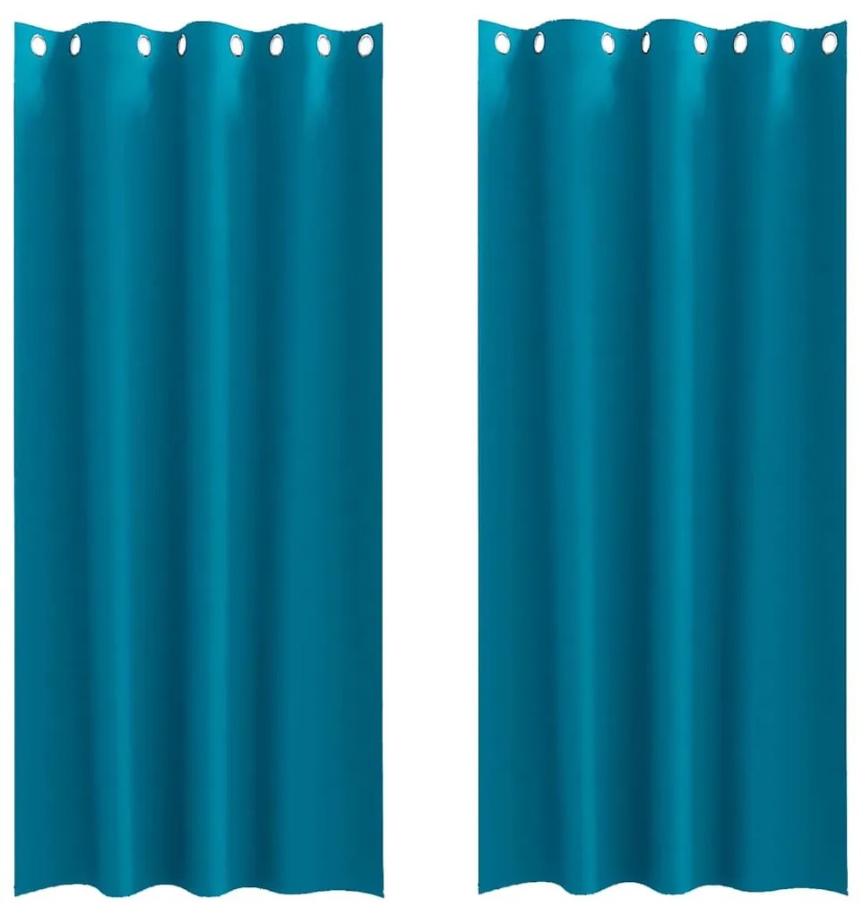 Függönyök függönyökkel 2 pcs Türkiz Poliészter