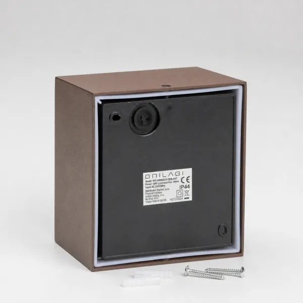 Brilagi-LED TERNI kültéri fali lámpatest érzékelővel, LED 12 W, 230 V, barna, IP44