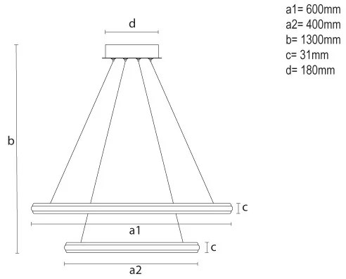 LED dimmelhető kábeles csillár LED/90W/230V 3000-6500K átm. 60 cm + távirányító