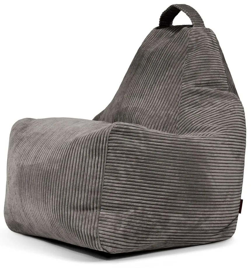 Sötétszürke kordbársony babzsákfotel Play Amuse – SLOWDOWN