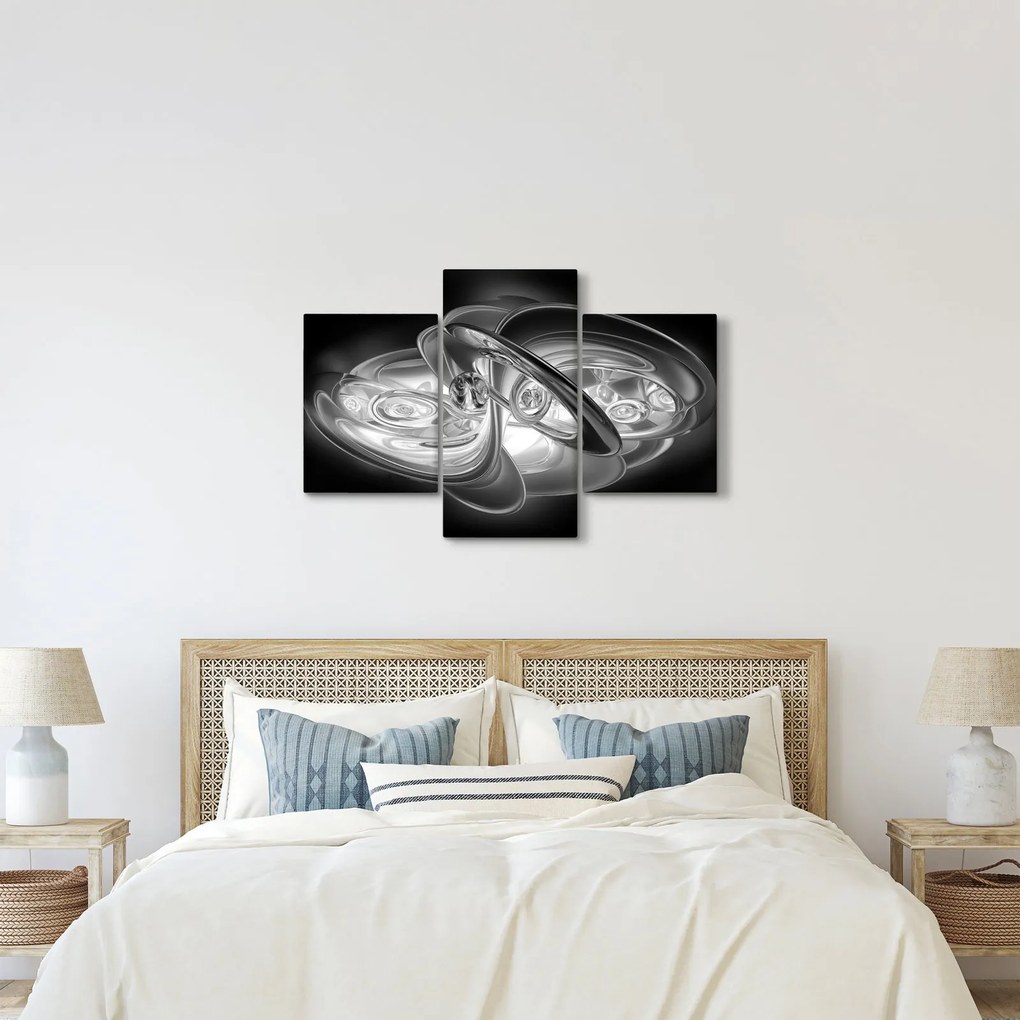 Modern szürke absztrakció képe (90x60 cm)