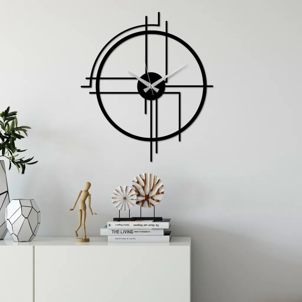 Minimal fém falióra, 49×43 cm