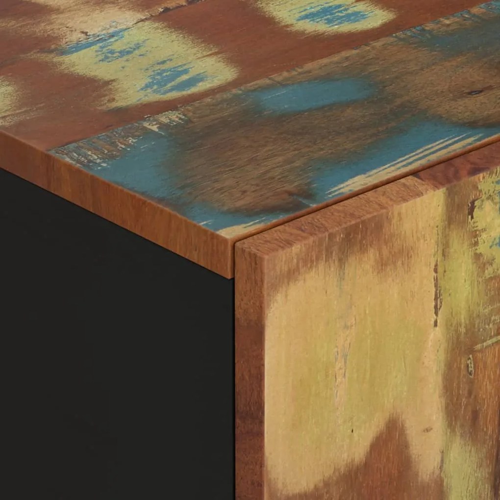 tömör 2 ajtós újrahasznosított fa tálalószekrény 90x33x75 cm