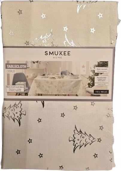 Smukee Abrosz karácsonyi nyomott mintás foltálló 110x160 cm karácsonyfa 010