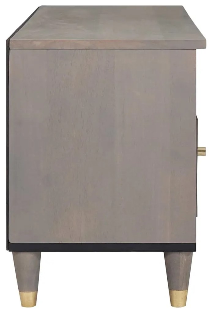 TV szekrény Szürke és Arany 100 x 33.5 x 46 cm Tömör mangófa