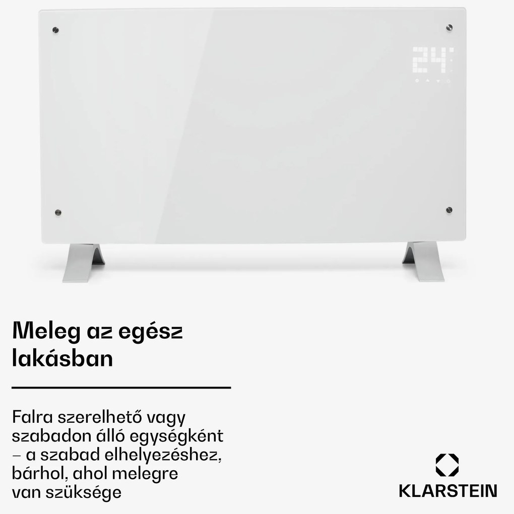 Klarstein Bornholm Curved, konvektor, 2000 W, termosztát, időzítő, fehér