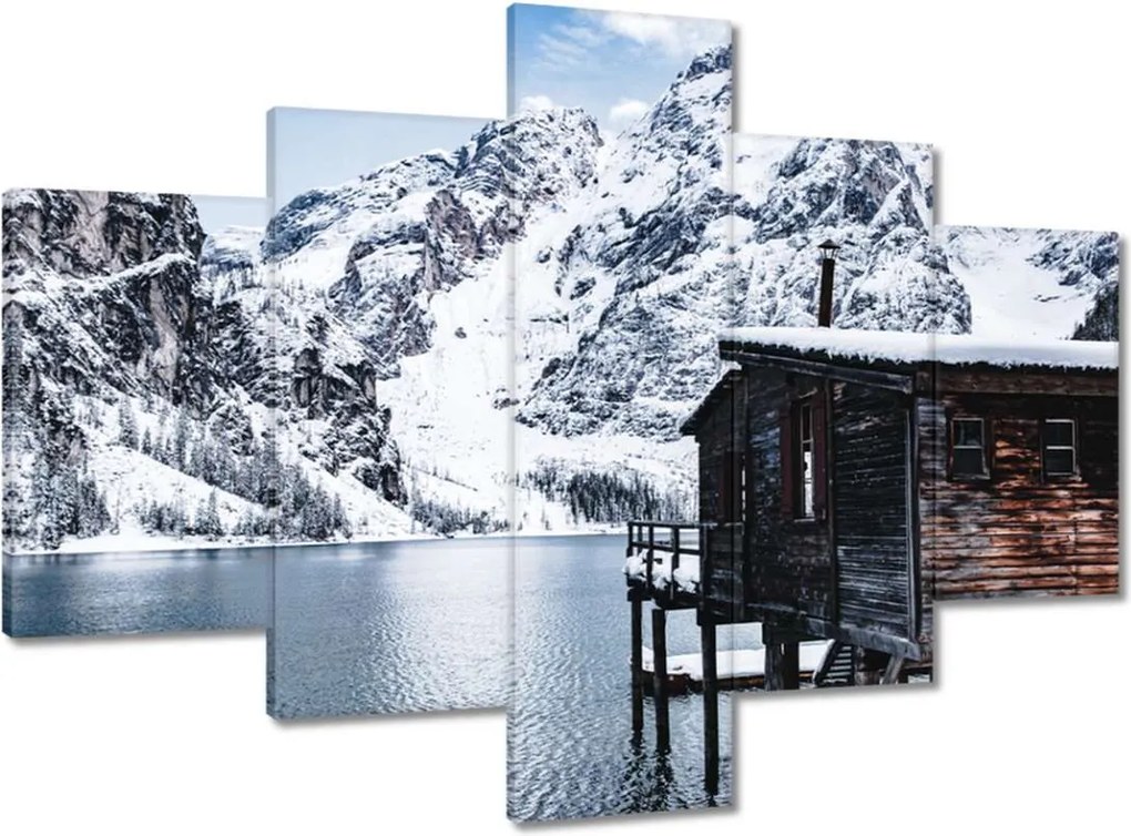 Vászonkép 100x70 Téli kilátás a hegyekkel