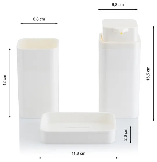 Fürdőszobai készlet SIERRA 5 db fehér
