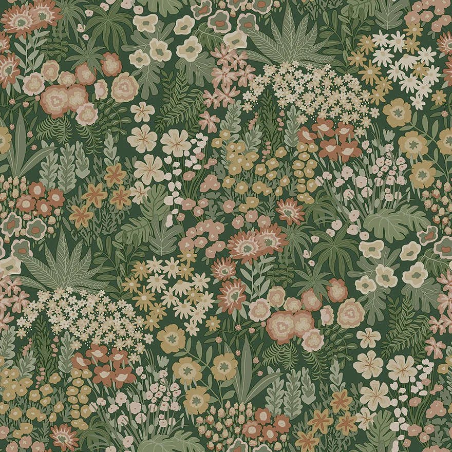 Holden Decor Tales of the Manor Lysandra zöld virágos vlies tapéta – 91920