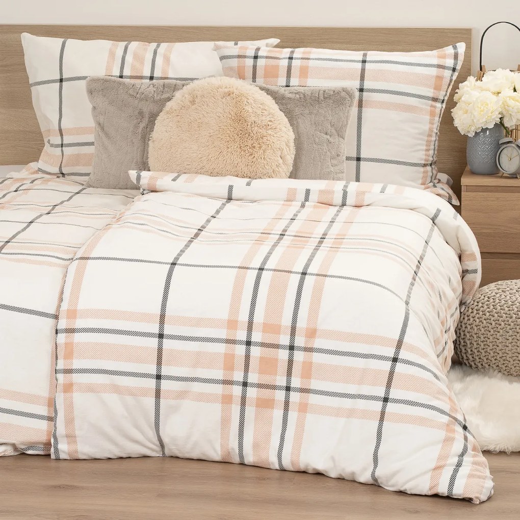4Home Elegant Plaid flanel ágyneműhuzat, 140 x 200 cm,´70 x 90 cm, 140 x 200 cm, 70 x 90 cm