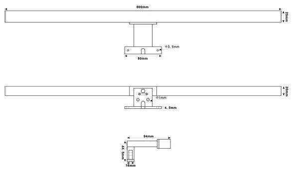 Top Light - LED Fürdőszobai tükörmegvilágítás OREGON LED/9W/230V 60 cm IP44