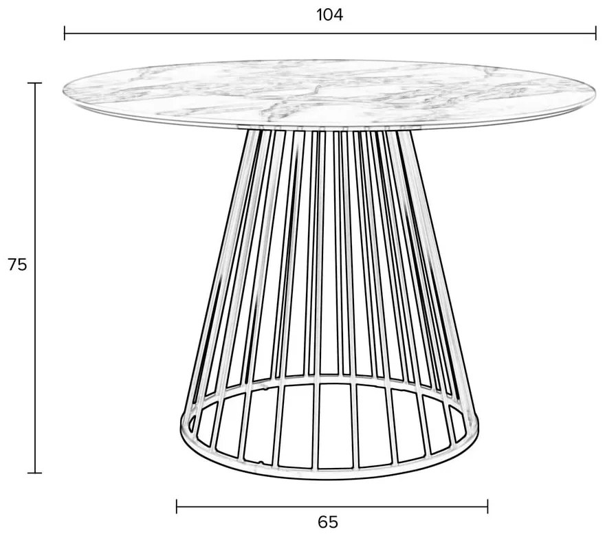 Kerek étkezőasztal márvány dekoros asztallappal ø 110 cm Floris – White Label