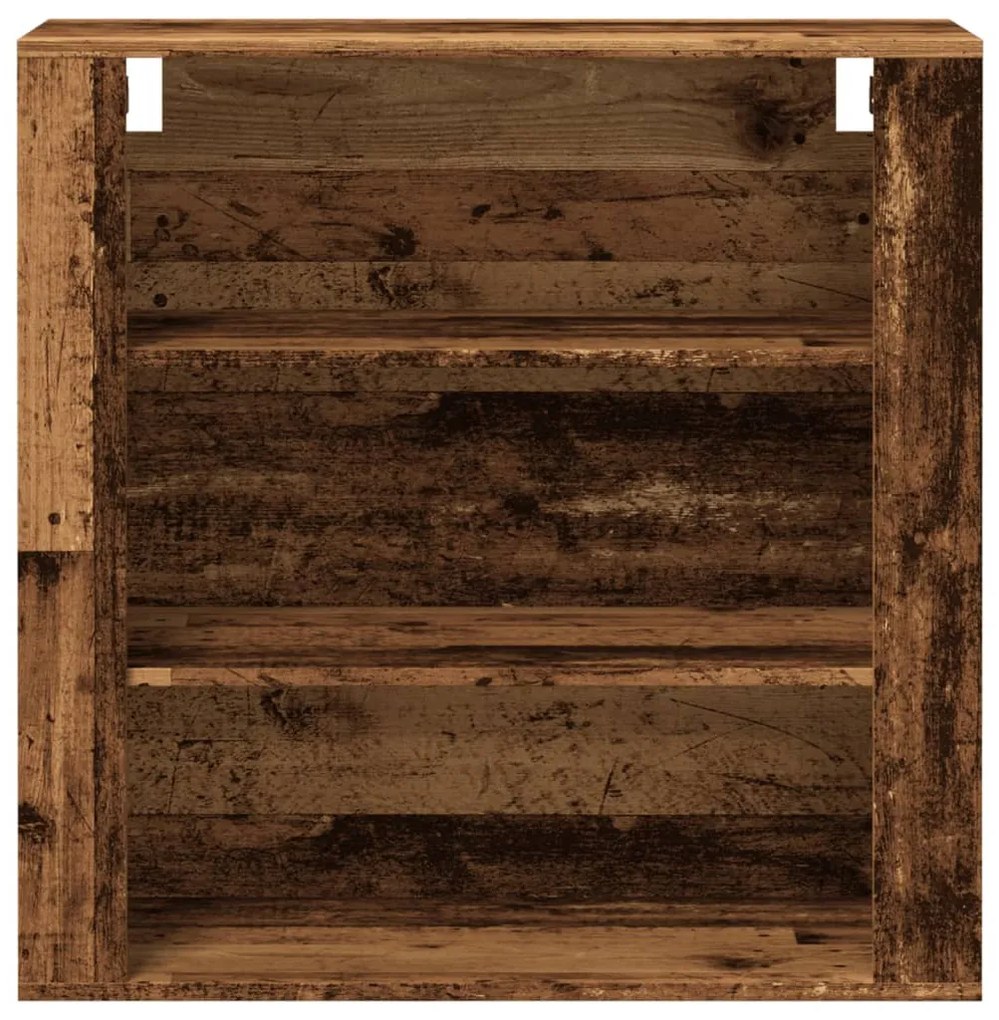 antik fa színű szerelt fa faliszekrény 80x33x80 cm